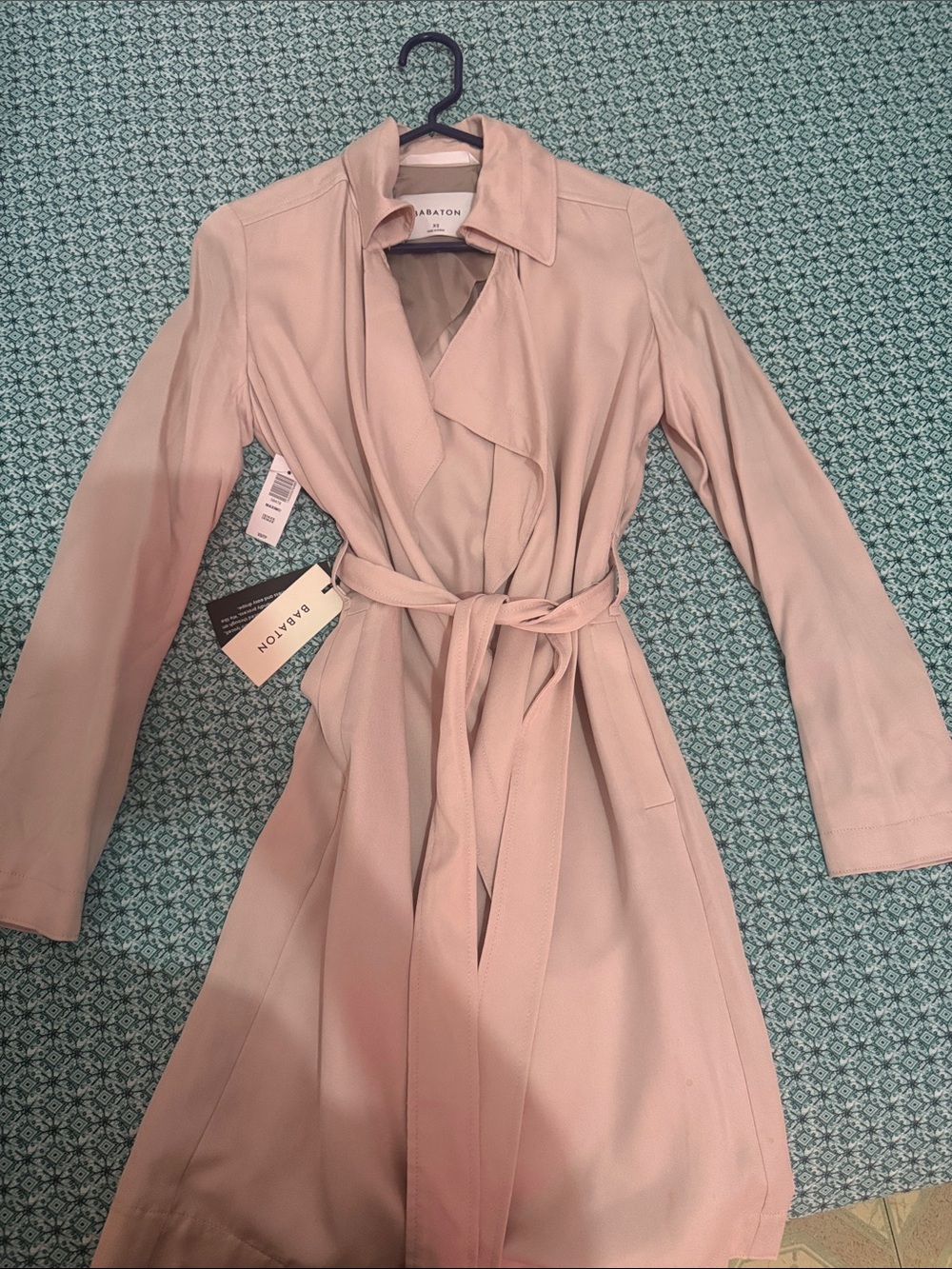 Babaton Light Blush Wrap Trench Coat